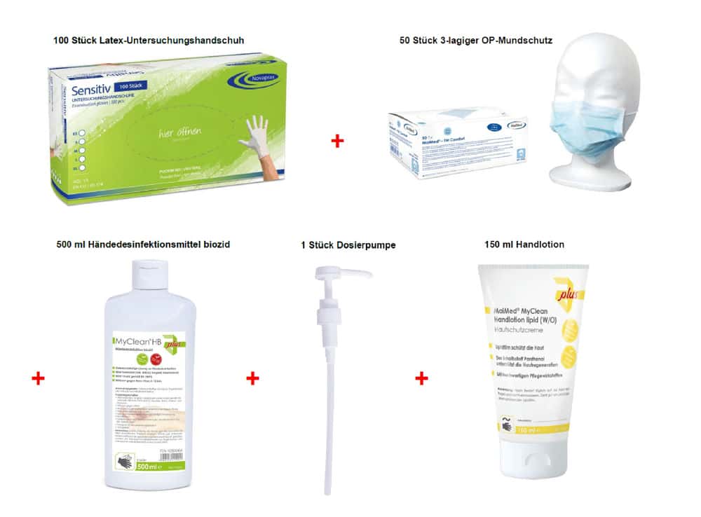 Schutz-/Hygiene-Komplett-Set Latex