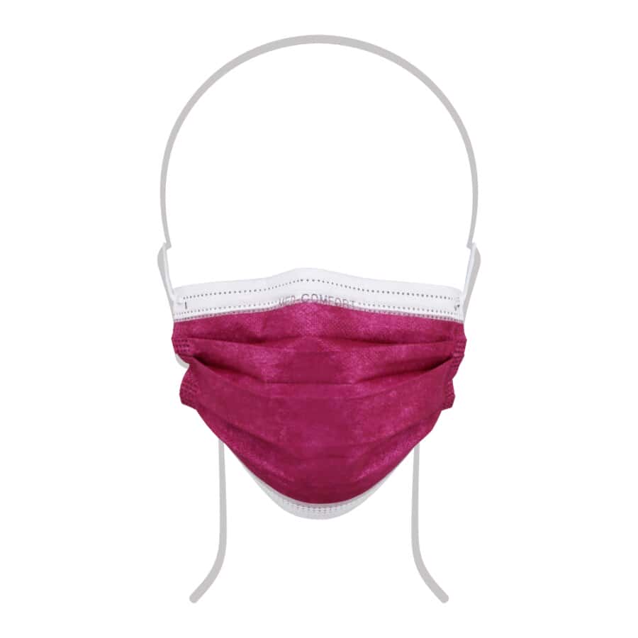 Med-Comfort Vlies-Mundschutz, 3-lagig, bordeaux